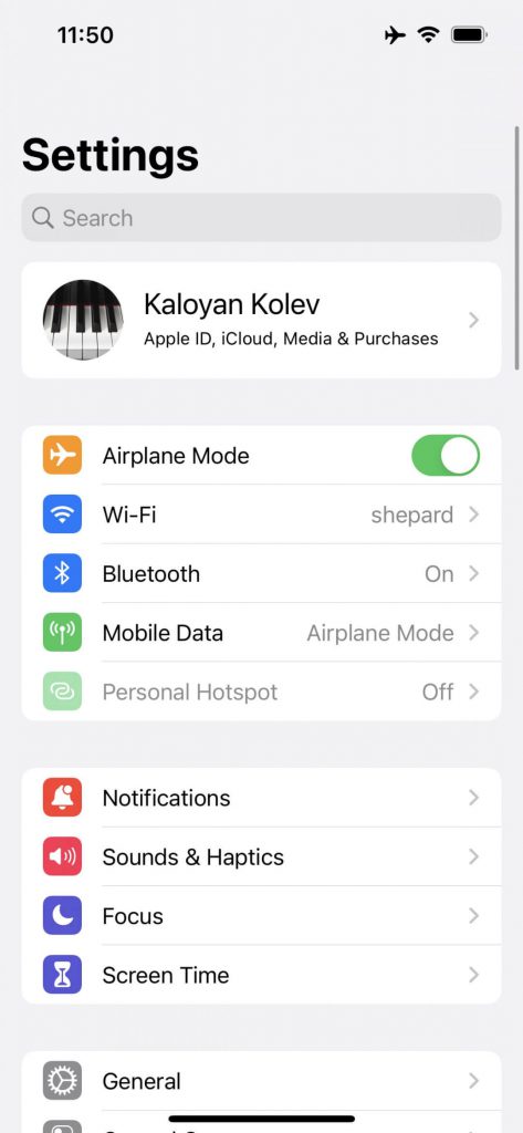 تنظیمات iOS 15 آیفون 13